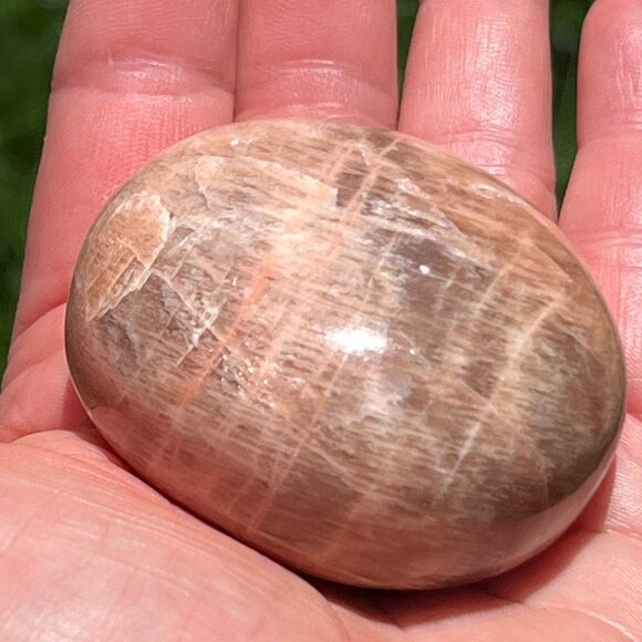 Peach Moonstone Tumbled Palm Stone Talisman - Crystal Enthusiast/Healing Stones - Picture 10 of 12